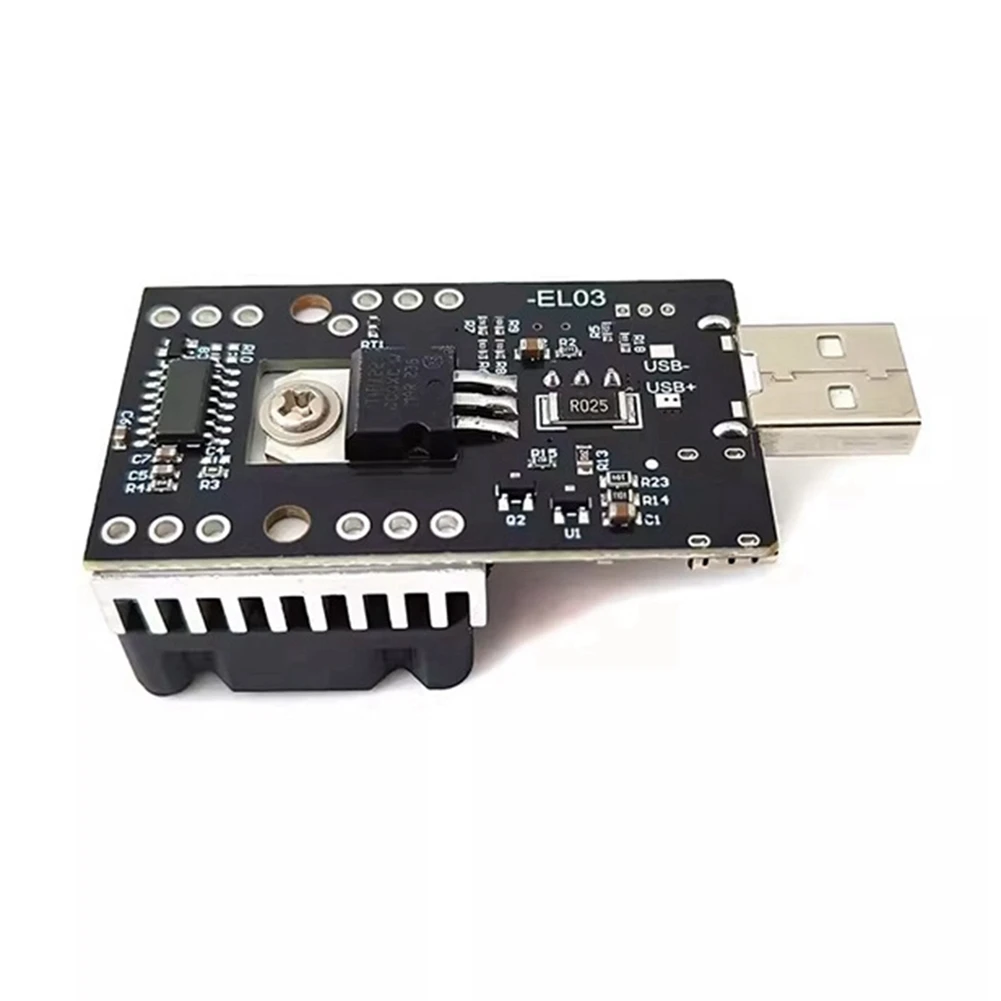 RISE DC 3.7-20V 3A 25W Load Tester Electronic Test Resistor Module USB&Type C Interface Adjustable Constant Current