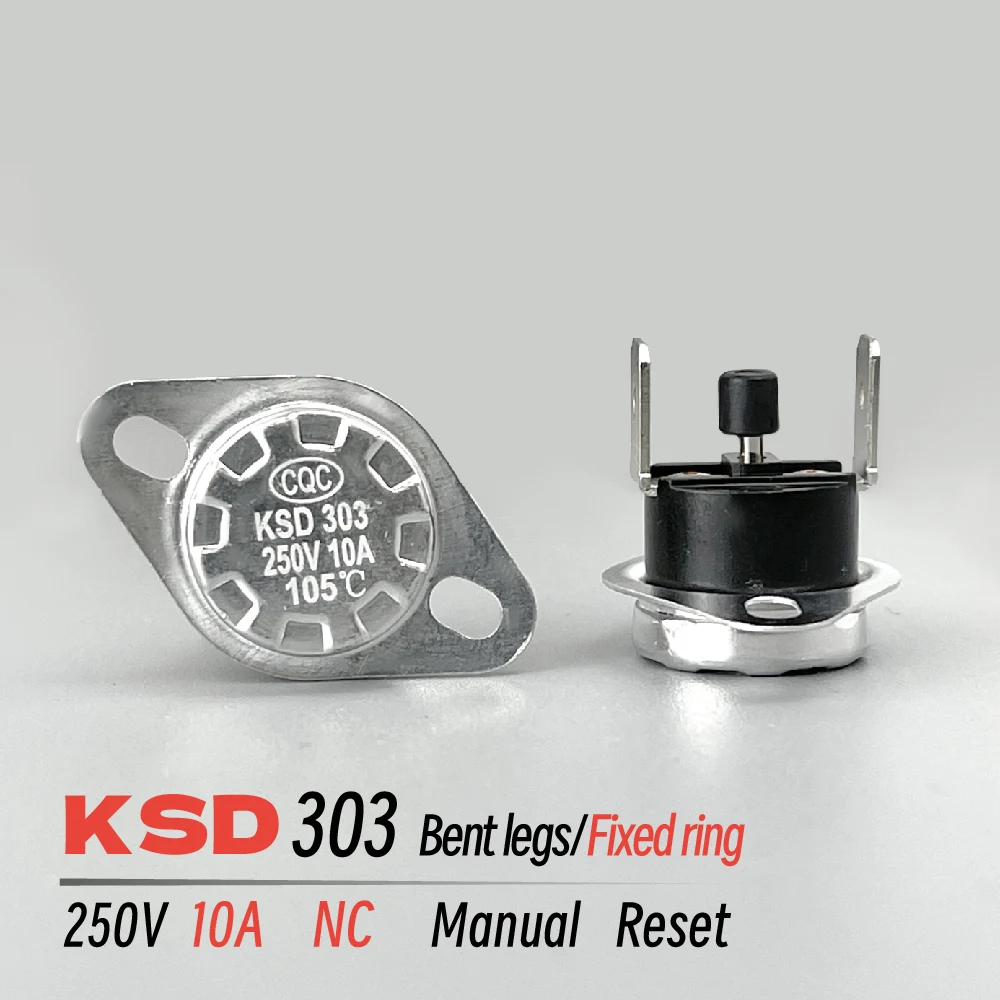 KSD303 301 10A 250V 45C 90 95C 100 150 160C Degrees Celsius Manual Reset Normally Closed Temperature Control Switches