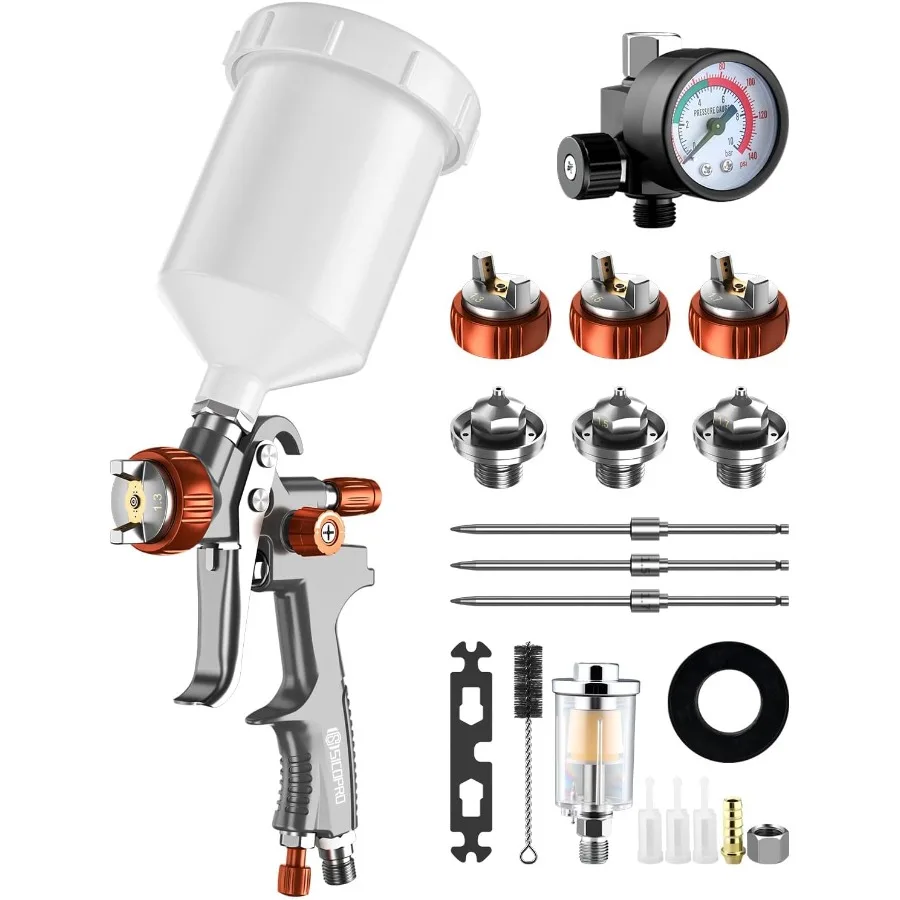 مسدس رش الطلاء LVLP بخاخ طلاء الهواء لطلاء المنزل وتشطيب السيارات؛ مجموعة ممتازة بدقة عالية 1.3 مم 1.5 #1