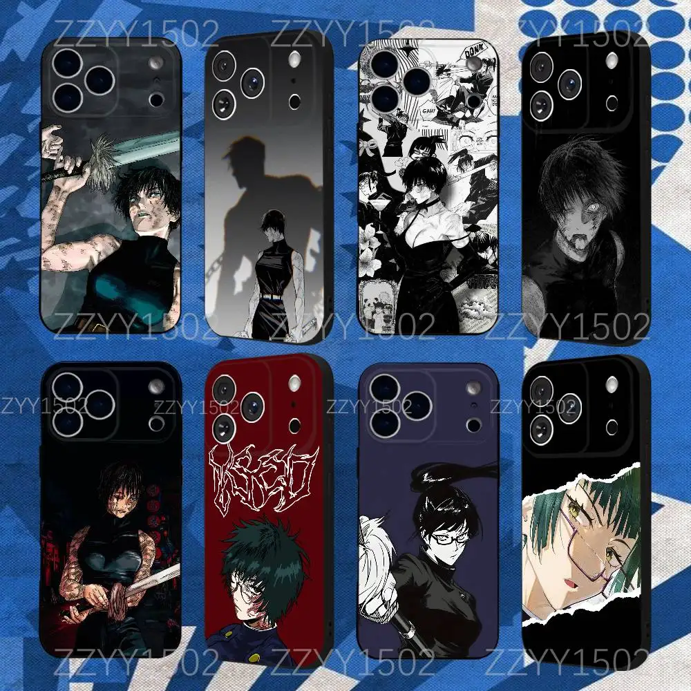 

Maki Zenin JJK Phone Case For iPhone 17,16,15,14,13,12,Pro,Max,Plus,E,SE4,Air,Mini Black Funda Shell