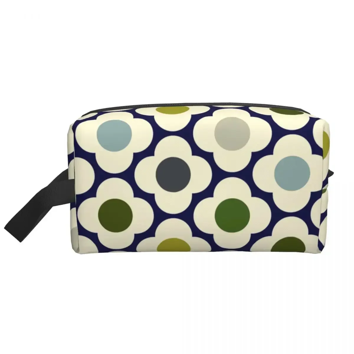 Custom Fashion Orla Kiely Spot Flower Ditsy Blue Multi Travel Toiletry Bag for Women Cosmetic Makeup Bag Beauty Storage Dopp Kit