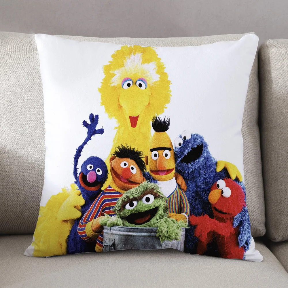 Throw Pillow Covers Decorative Cushion SESAME STREET 45x45 Cushions Cover Room Decorating Items Luxury Living Room Decoration