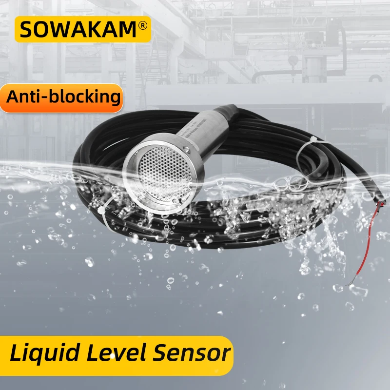 Przeciwblokujący przetwornik poziomu Zasięg 5M 4-20mA 10V 5V Wyjście RS485 24VDC Czujnik poziomu cieczy z kablem 5m 0,5%F.S.