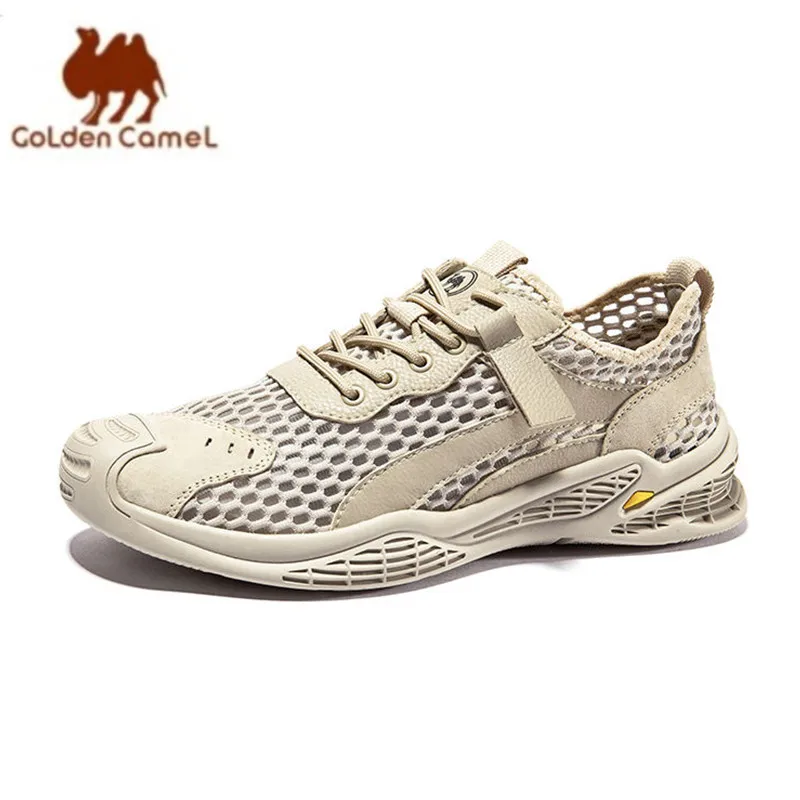 

GOLDEN CAMEL Men's Shoes Summer Breathable Mesh Casual Running Sports Shoes for Men Lightweight Hollow Thin Male Sneakers Trendy