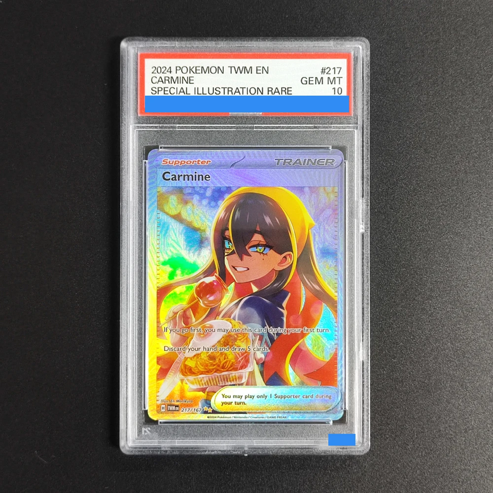 Tarjeta Coleccionable Pokémon 2024 TWM en Carmine, Ilustración Especial Rara 217 GEM MT 10, Tarjeta Réplica de Alta Calidad