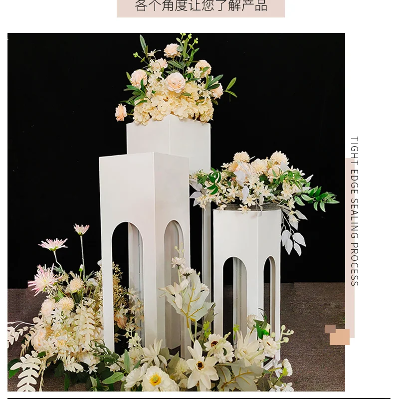 زفاف على الطراز الأوروبي خطوة بخطوة، دليل طريق المسرح، ترتيب مشهد مرحلة الزفاف، زخرفة دعائم دليل الطريق بعمود مربع #6