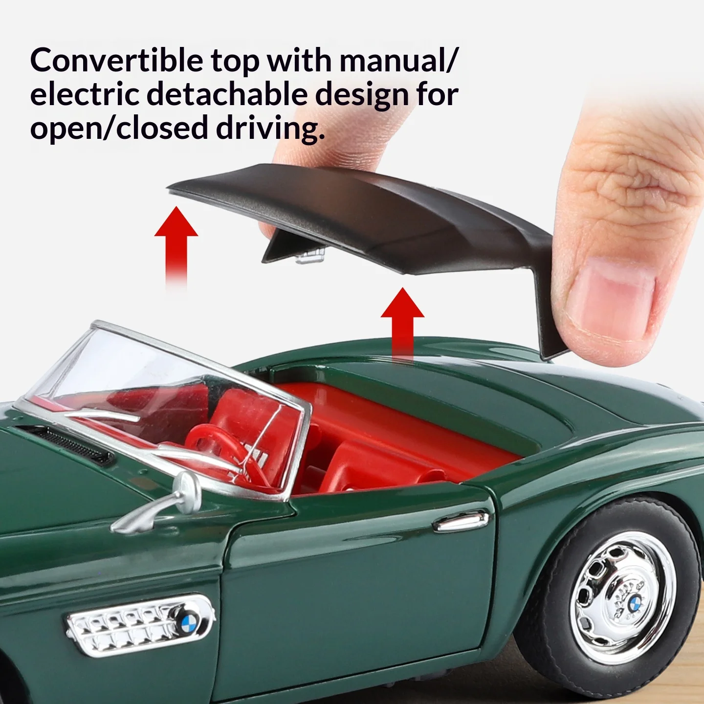 Metal Die-casting BMW 507 Convertible Sports Car Model Simulation Sound and Light Retro Classic Car Toy Holiday Gift for Boys