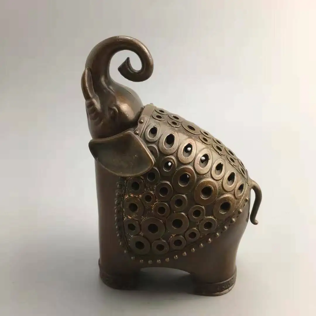 

Pure Copper Cute Elephant Incense Burner Elephant Household Incense Stove Practical Creative Decoration Crafts Animal Statue