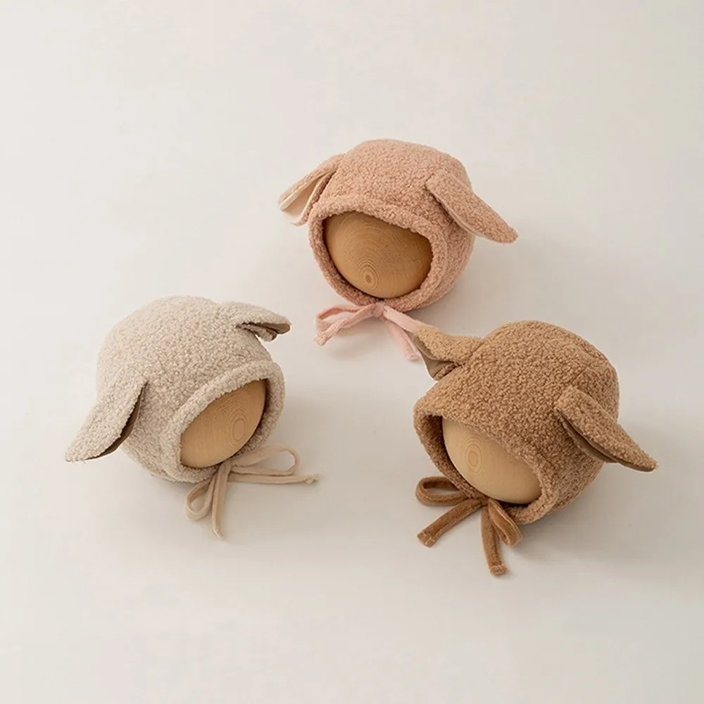 

New Cute Long Ear Earmuffs Beanie Windproof Cold Proof Warm Hat Solid Color Lamb Fleece Ear Protection Hat Winter