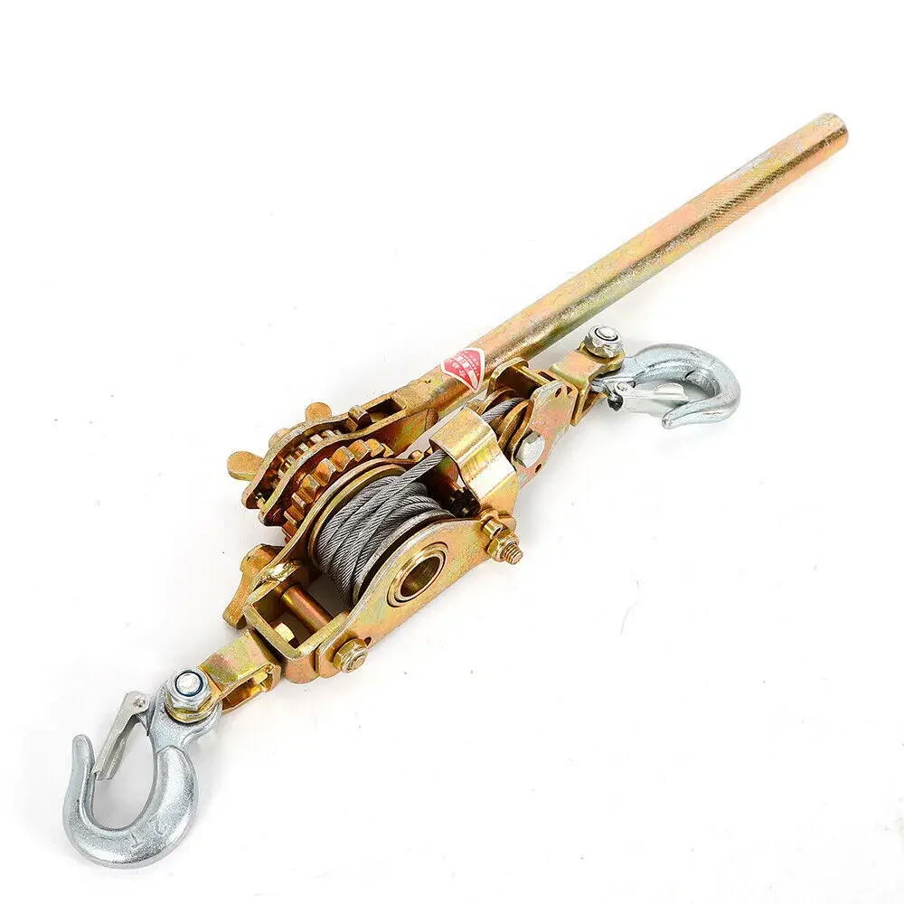 

4400LB Heavy Duty Ratchet Chain Hoist Puller - 2 Ton Lever Come Along w/Safety Hook & Cable