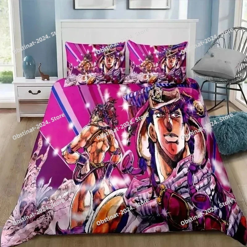 

JoJolion Adventure Bedding Set Single Twin Full Queen King Size Bed Set Adult Boys Bedroom Anime Printed Bedding Gift