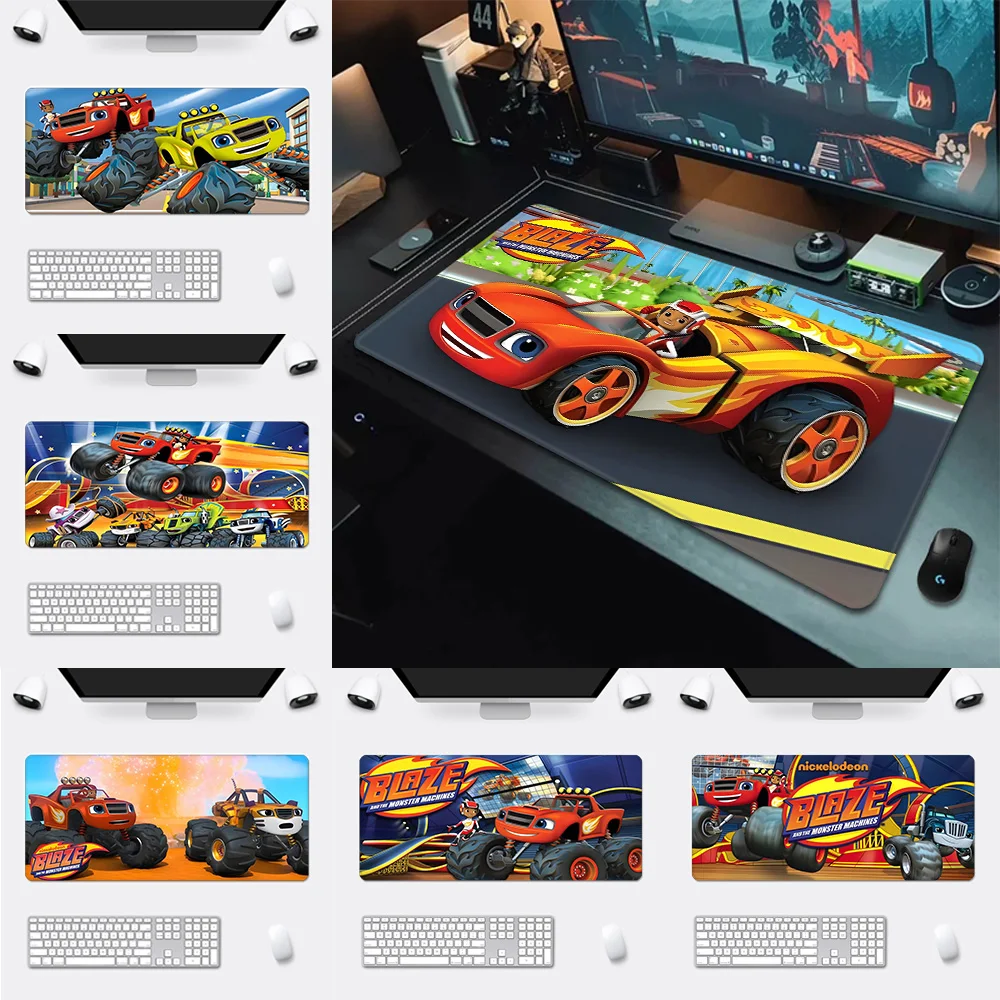 Mousepad HD Printing Computer Gamers Locking Edge Non-slip Pad Blaze and the Monster Machines XXL90x40cm Keyboard PC Desk Pad