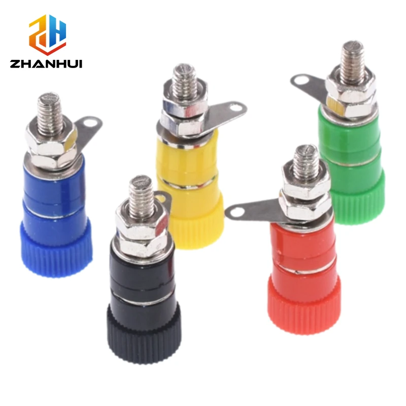 5Pcs Terminal Blocks JS-910B 4mm Amplifier Terminal Connector Binding Post Banana Plug Jack Mount