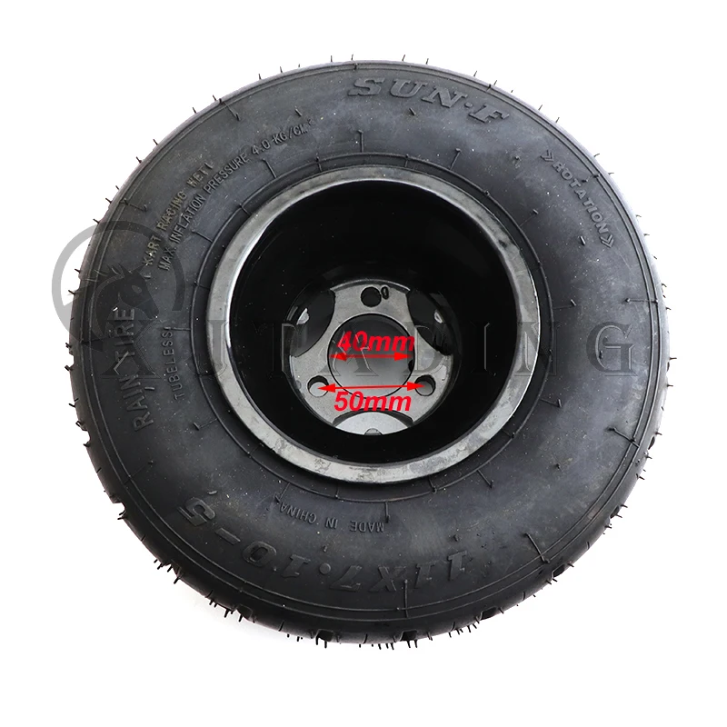 Karting wheel tire front wheel 10x4.50-5 rear wheel 11x7.10-5 with 5 inch aluminium alloy wheel hub for GO KART ATV UTV Buggy