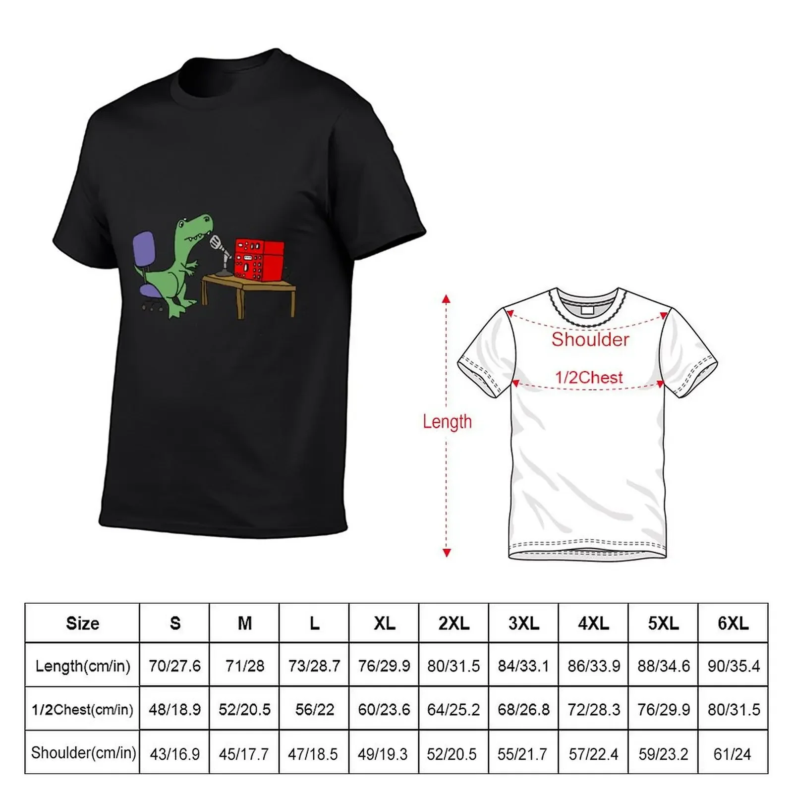 Funny Funky Dinosaur Talking on Ham Radio T-Shirt graphic t shirt vintage korean fashion slim fit t shirts for men