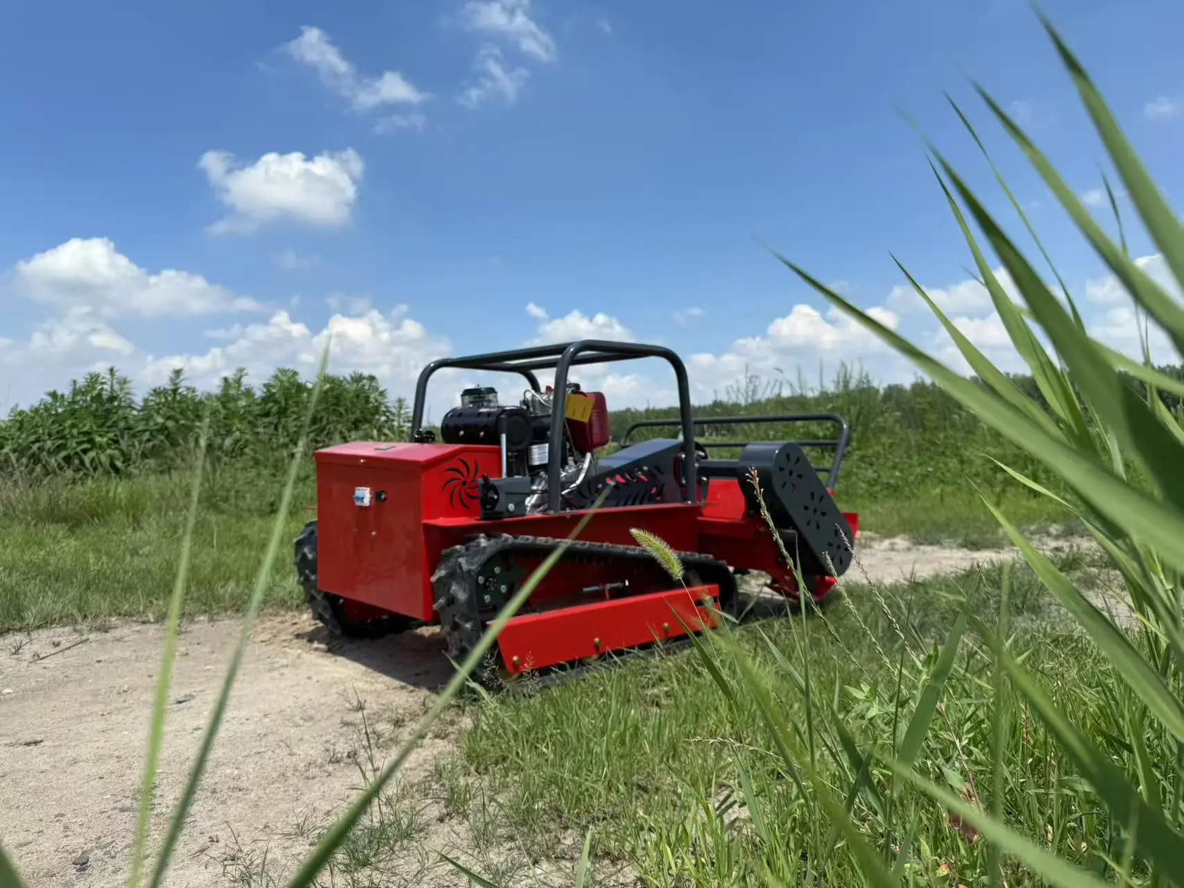 Y10 800mm 1000mm 1200mm Remote Control Lawn Mower Crawler Type with Flail Cutter for Farm Garden and Forestry