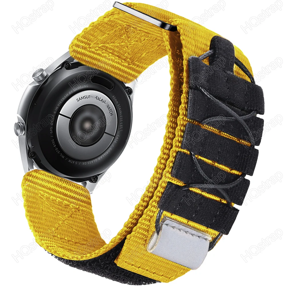 Yellow Red Nylon Loop 22mm 20mm Strap for Samsung Watch 6 5 4 3 for Huawei Watch Band Universal Replacement Wristband Sport Belt