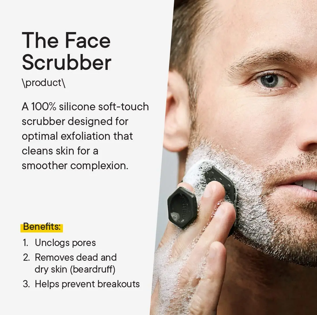 Mens Face Scrubber แปรงทําความสะอาดผิวหน้าซิลิโคน Gentle Exfoliator ช่วยขจัดผิวที่ตายแล้วอุปกรณ์อาบน้ําติดทนนาน