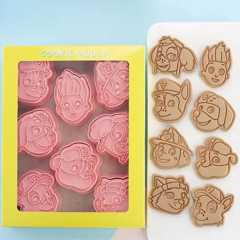 PAWS PATROLS Cookie Cutter Cute Anime Figure DIY 3D Baking Mould Cookie Tools Set Kawaii Kitchen Accessories Toys