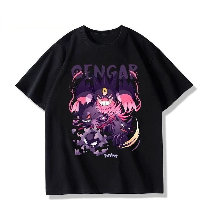 

Pokémon Pocket super Gengar Summer New Printed TShirt Men cotton Street Y2K Harajuku Loose Casual Sleeve Unisex comfortable