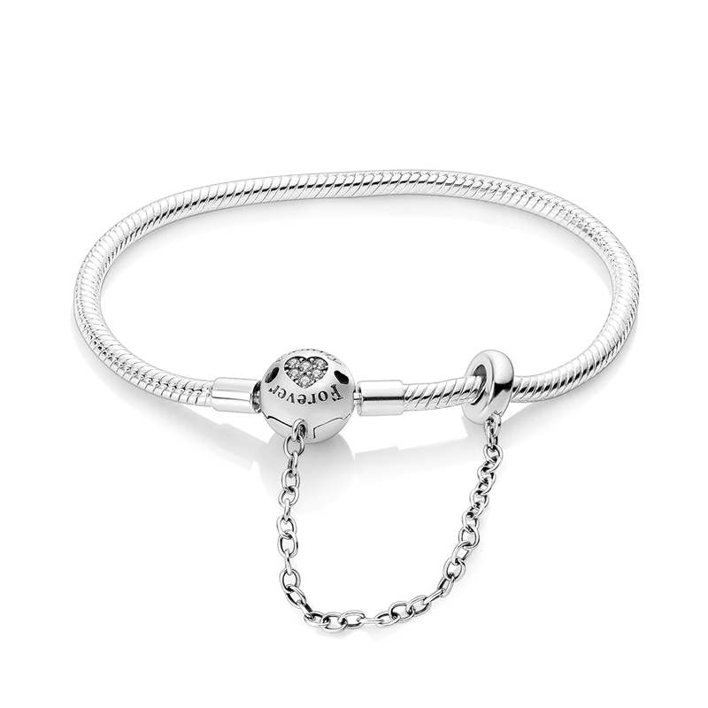 Original Armbänder 925 Silber 17-20 CM Herz Sicherheit 3mm Kette Schlange Knochen Armband Fit DIY Charms perle Geburtstag Schmuck Geschenke – Detail 5