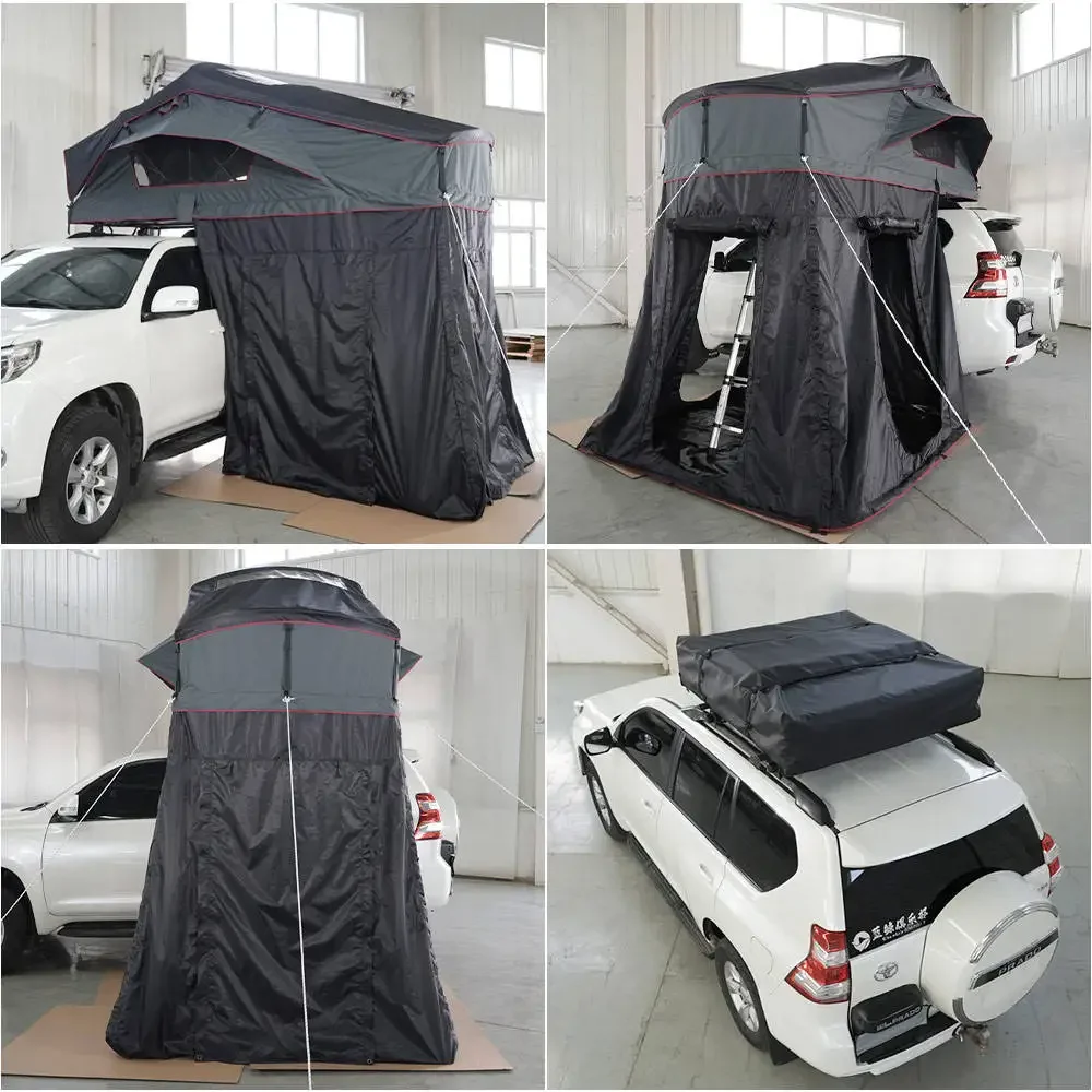

2026Waterproof Modern 4X4 Rooftop Tent For SUV Car Soft Top Roof Top With Side Opening Universal Fit Canvas Fabric Off-Road Frie