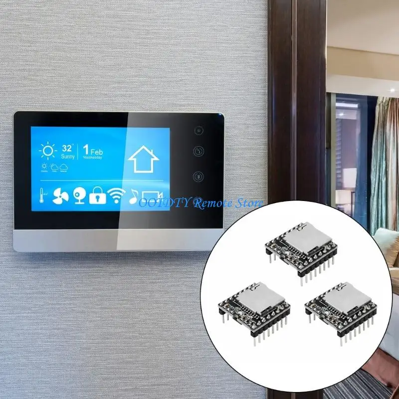 

3Pcs Mini Module for Dfplayer Mini Development Board Mini MP3 Player TF Card U Disk Board Sound Voice Module Board