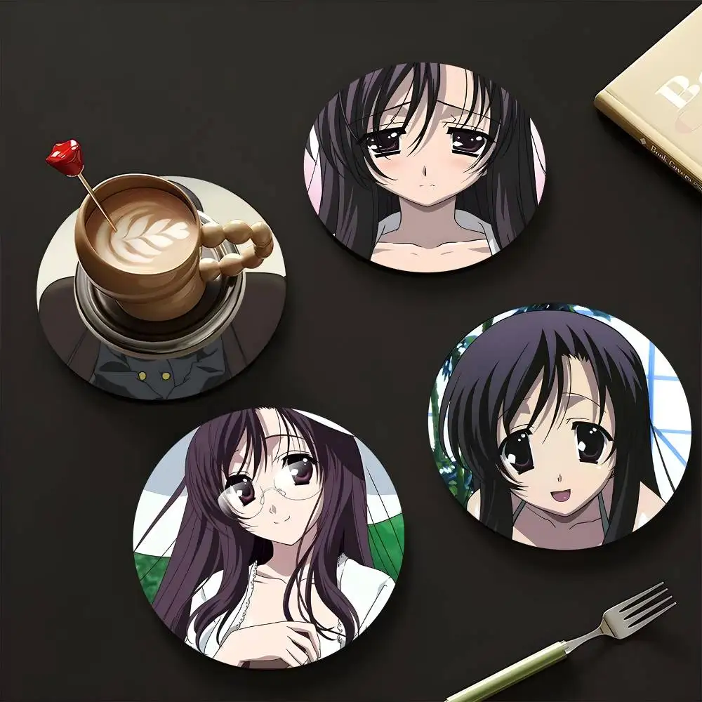1pc Kotonoha Katsura Anime Characters Wooden Coaster Colour Printing Cup Mat Home Desk Decoration Gifts