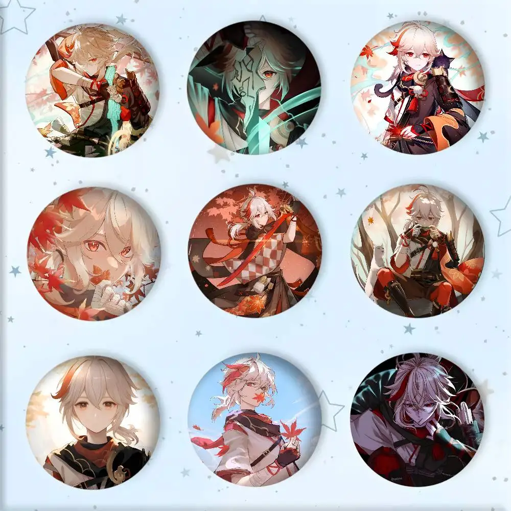 Anime Genshin Impact Game Kaedehara Kazuha Badge Tinplate DIY Backpack Clothing Accessories Jewelry Pins