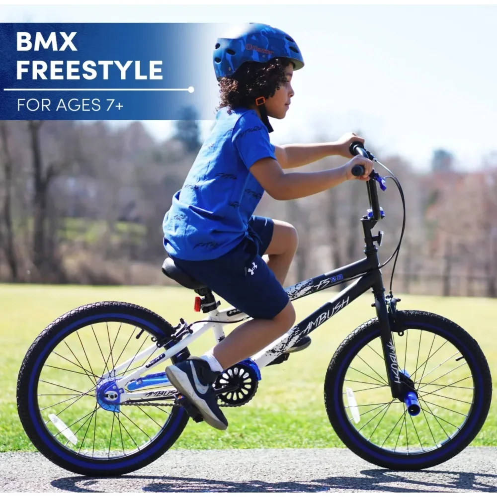 

New 20" Boy's Ambush BMX Child Bike, Black/Blue