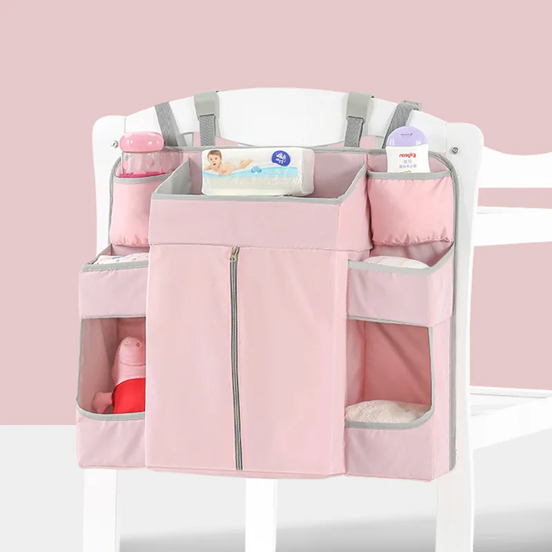 Saco de armazenamento de cabeceira do bebê berço pendurado saco recém-nascido pendurado cesta organizador de fraldas rack cama infantil enfermagem sacos de fraldas cama