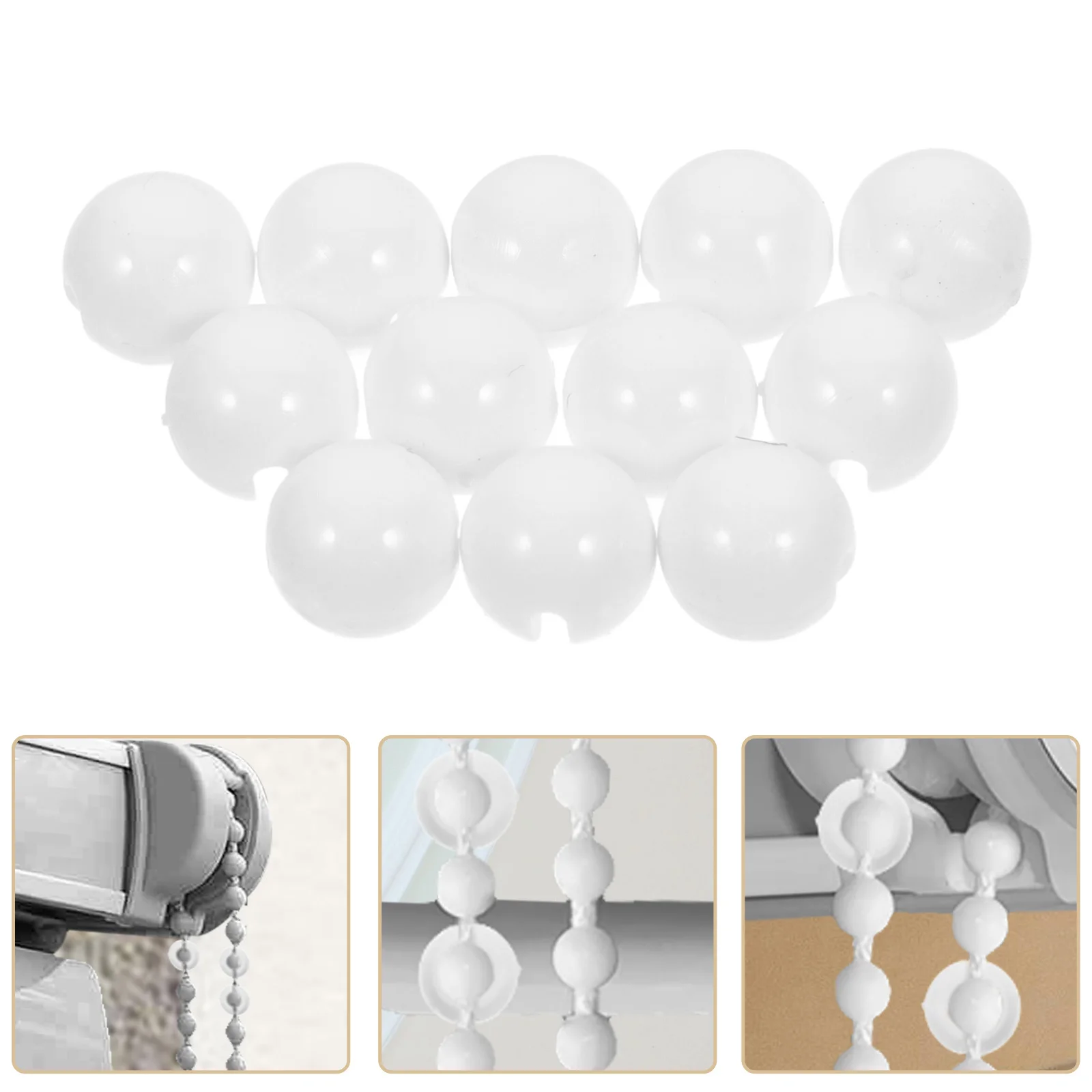 

12Pcs Positioning Clips for Venetian Blinds Stopper Crimp Beads Chain Stops Secure Fit for Various Blind Types Plastic Cord