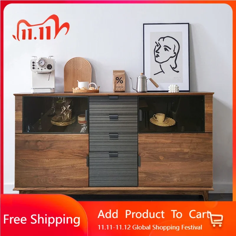 Creative Simple Living Room Cabinets Brown Chiness Solid Wood Living Room Cabinets Storage Ergonomic Cajonera Trendy Furniture