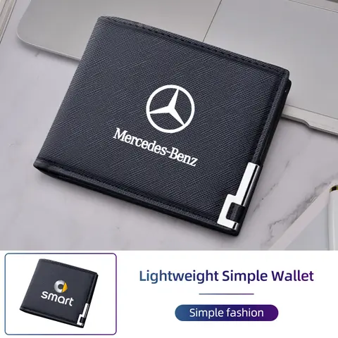 Car Men's Wallet Leather ID Credit Card Storage Bag Cash Coin Purse For Mercedes Benz AMG W204 W205 W203 W211 W201 W210 W108 W12