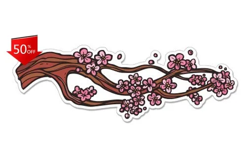 

Cherry Blossom Branch Phone Aesthetic Truck Bumper Walls Boat Sticker Cool Cute Vintage