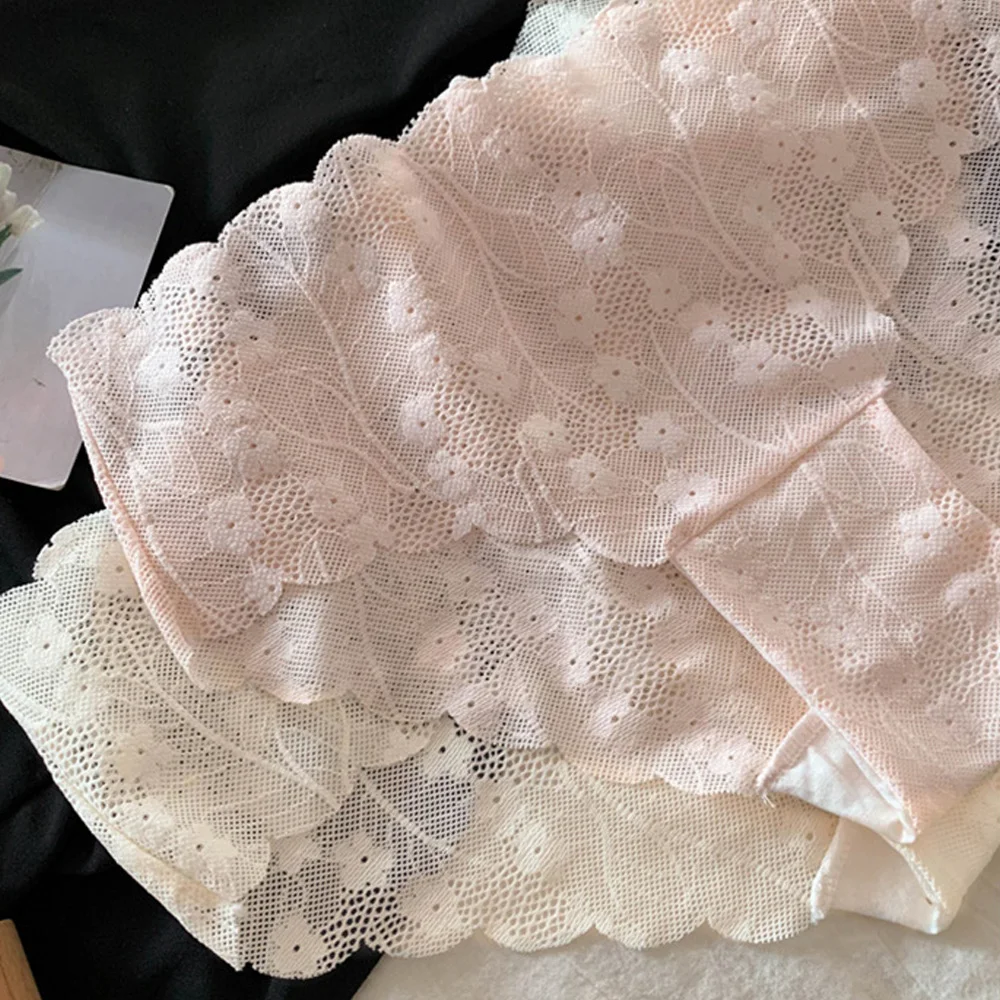 ملابس داخلية بسيطة مطرزة بالزهور من الدانتيل للنساء منتصف الانتظار من القطن المنشعب سراويل داخلية مثيرة ناعمة ورقيقة سراويل داخلية مثيرة للسيدات #6