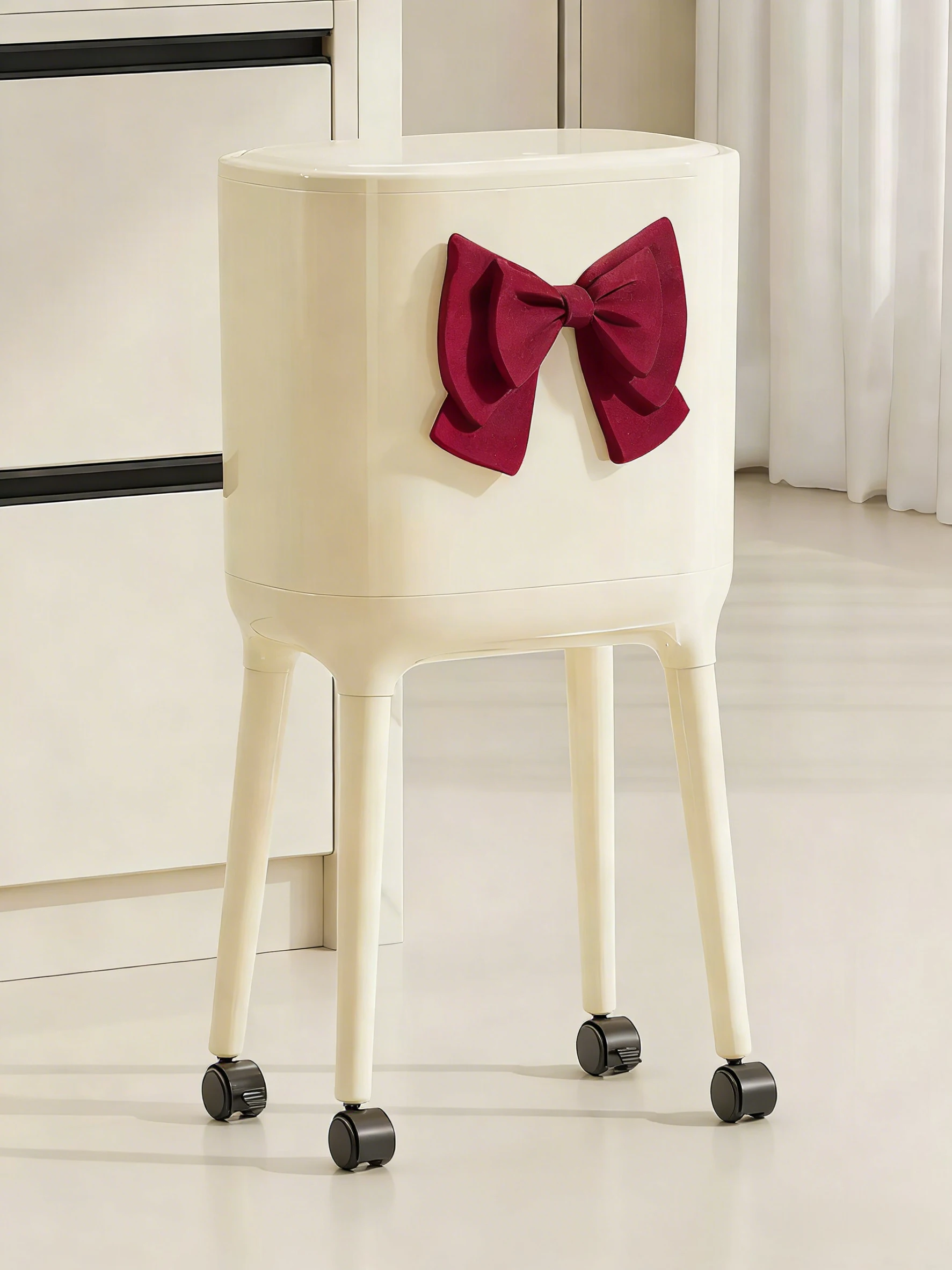 

Мусорное ведро для кухни на высоких ножках, не требующее наклона, с креативной крышкой, большой диаметр, мобильное, для гостиной, ресторана, высокой вместимости