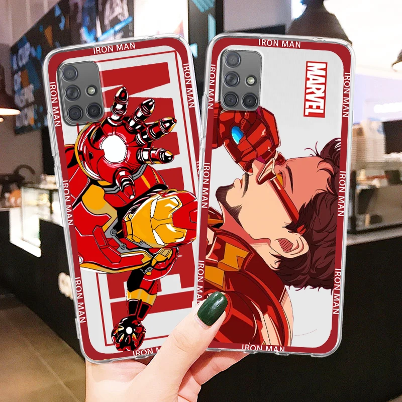 Marvel Iron Man Tony Stark For Samsung A81 A72 A71 A53 A52 A51 A42 A32 A23 A22 A21S A13 A12 A03 A02 Transparent Phone Case