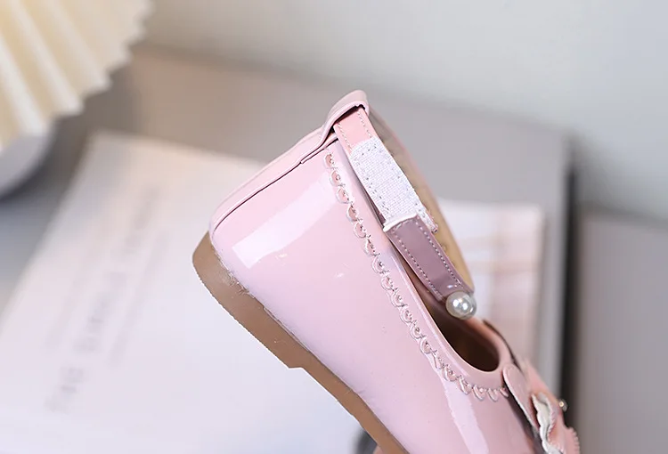 Novo mary jane sapatos arco sapato de couro strass princesa sapato moda feminina sapatos bowtie crianças sapato