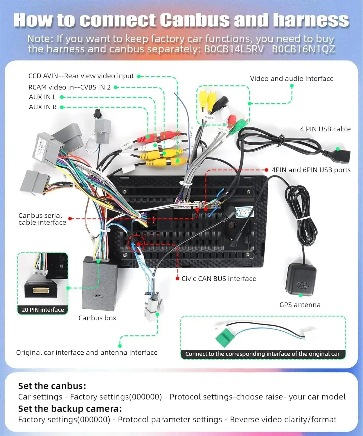 Para 2016-2020 Honda Civic Android 13 Navegação no carro de 9 polegadas - Inclui CarPlay Android Auto/4 + 64GB AHD Câmera + Microfone