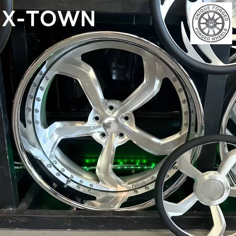 26 Style Chrome Deep Lip 18‑26 Inch 5x127/5x114.3/5x120.65 5 Spoke 2 Piece Custom Forged Wheels For Chevrolet Caprice For Impala
