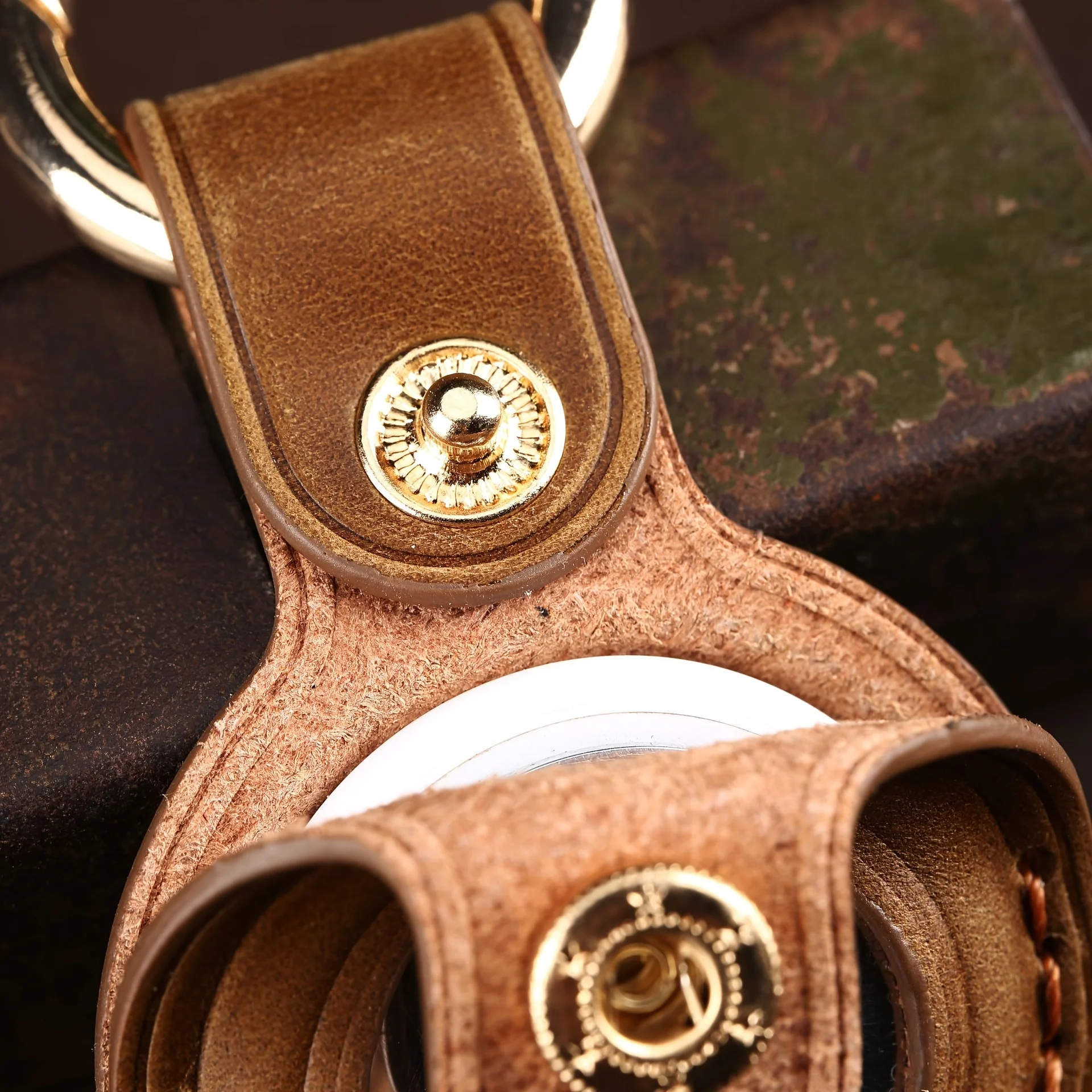Suitable for Airtag Protective Case Cowhide Leather Handmade Leather Protective Case High-end Quality Item Pet Anti-Lost