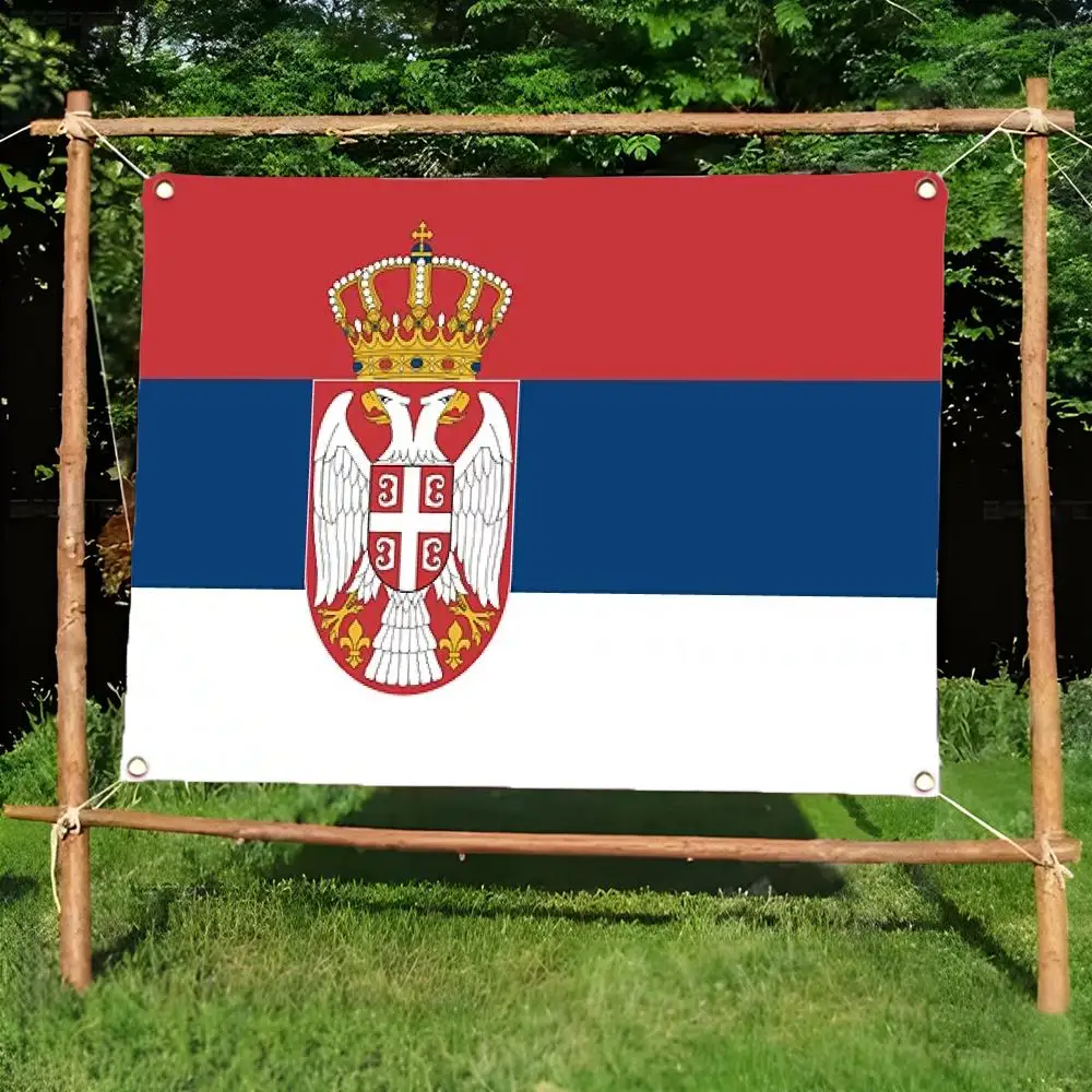 country national Flags of Serbia Flags Borderless four-ring ornament indoor outdoor decoration effortless to hang