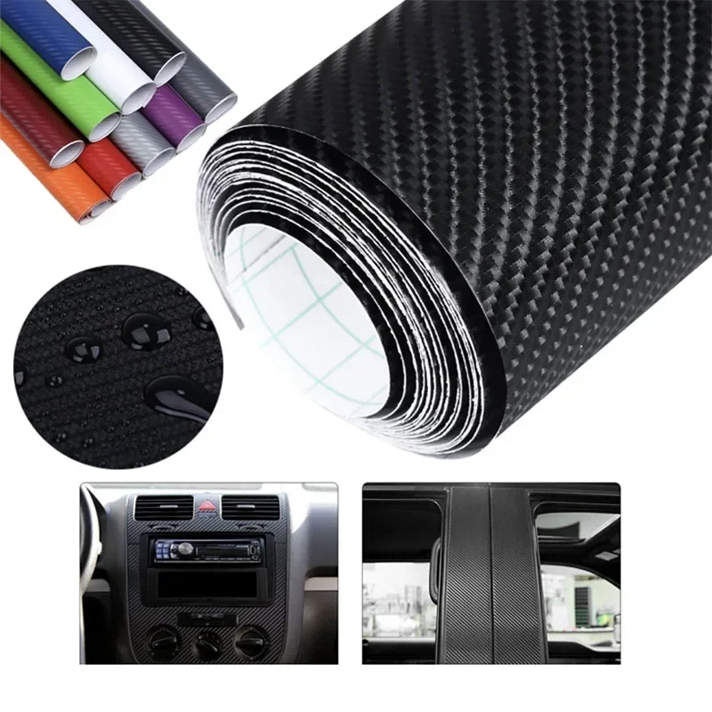 Rollo de lámina de vinilo de fibra de carbono 3D para coche, pegatinas y calcomanías para motocicleta, accesorios de estilismo para automóviles,