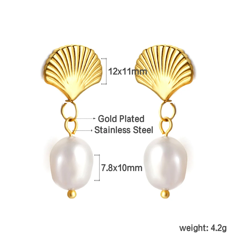 ASONSTEEL 316L Stainless Steel Imitation Pearl Charm Drop Handmade Chic Anti-allergic Earrings Trendy Waterproof Jewelry серьги