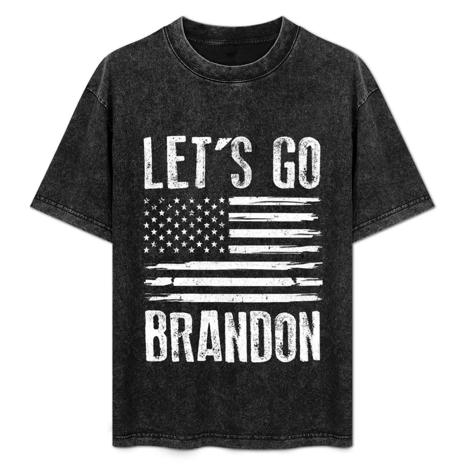 

Lets Go Brandon meme US Flag T-Shirt Basic Plain Tee for Spring and Summer