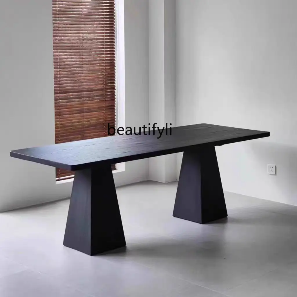 Sili Style Simple Solid Wood Dining Table Light Luxury Creative Ash Desk Desk