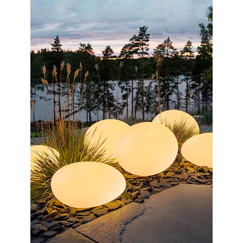 LED outdoor waterproof lawn lamp solar stone villa garden garden landscape  simulation cobblestone