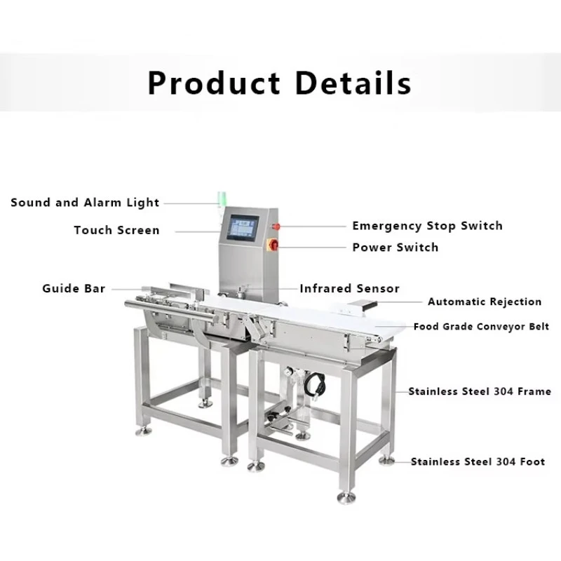Conveyor Scale for Food Processing Production Line Juice Jam Potato Chips Coffee Bean
