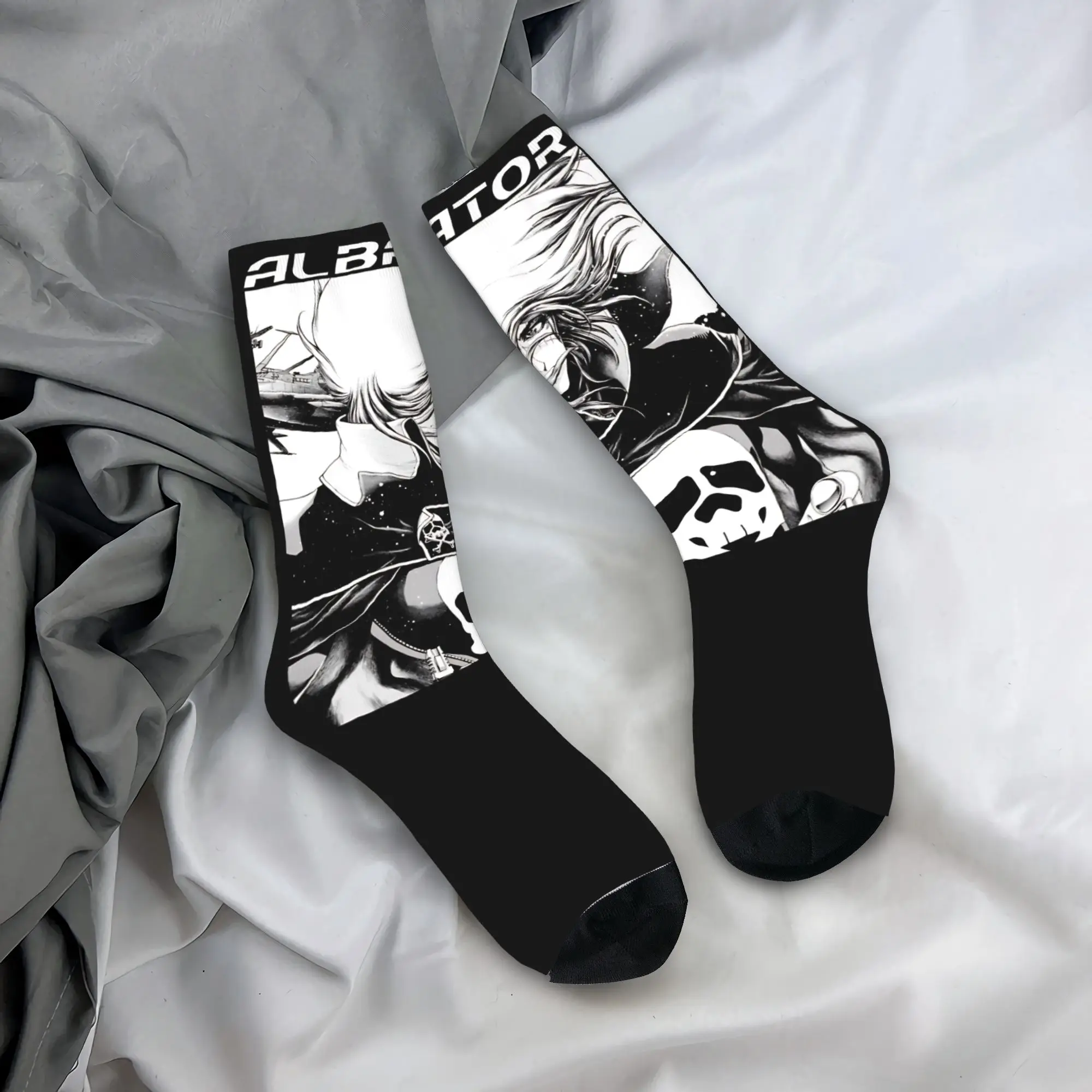 

Space Pirate Captain Harlock Albator Socks for Women Men Merch All Season Soft Crew Socks Breathable